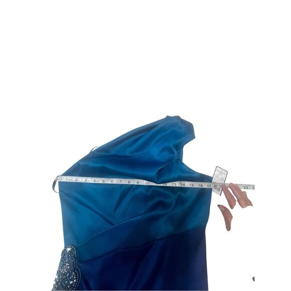 Jessica Howard  Evening One Shoulder/appliqué Dress Sz 8 Blues NWT - Picture 6 of 8